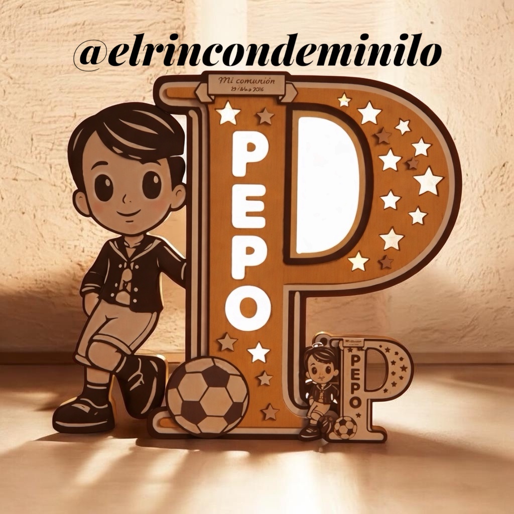 Inicial personalizada en madera para comunión